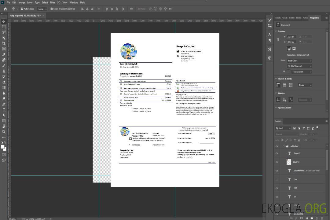 Modèle de facture de services publics d'entreprise de Cambodge Solar Green Energy Cambodge Co (2).doc template